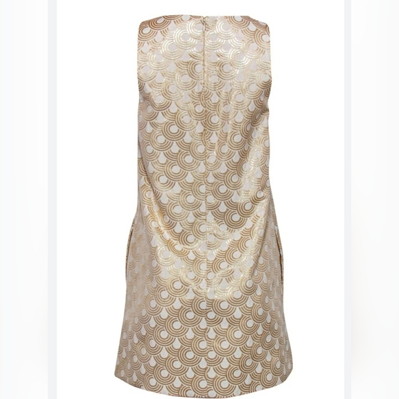 NWT Alice + Olivia  Sz. L Cream and Gold Dress - Picture 2 of 4